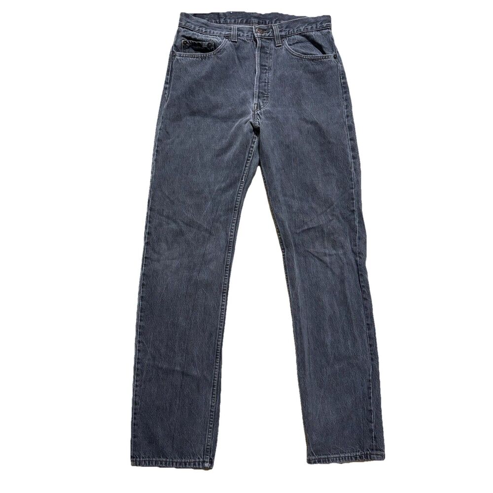 Vtg Levi’s 501 Jeans Sz 30x32 Gray Straight Leg Distressed Made In USA 90s READ